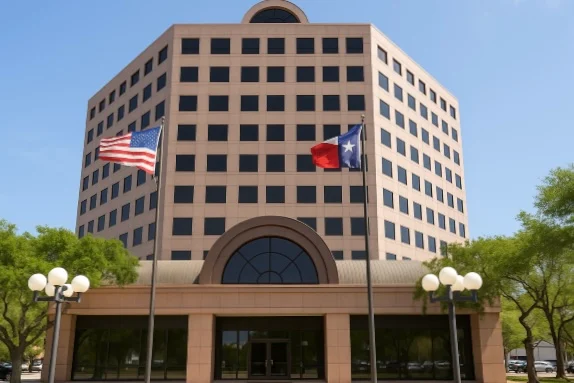 Huff Data Systems headquarters at One O'Connor Plaza in Victoria, Texas